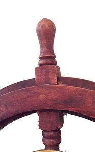 Volante de Madera de Lujo para Barco, Decoración Náutica de Pared, Timón Marítimo con Centro de Latón - Product Image 3