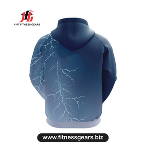 Sudadera con Capucha para Hombre, Estampado por Sublimación, Diseño de Rayos Azules, Corte Regular, Estilo Casual para Otoño - Product Image 2