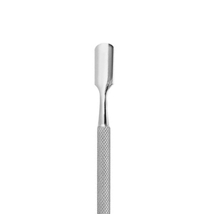 Removedor de Cutículas Profesional de Acero Inoxidable, Doble Punta, Mango Estriado Plateado, Raspador de Piel Muerta para Manicura y Pedicura - Product Image 4
