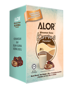 ALOR Prémélange Lait de dattes 25gx15 Sachets Halal Energy Rich Antioxydants Vitamines Minéraux Grain Adultes & Enfants Boîte - Product Image 1