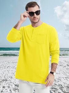 Fabricants de vêtements, t-shirt jaune uni avec logo personnalisé, fabricants de vêtements, t-shirt à manches longues à séchage rapide avec poche avant personnalisée - Product Image 5