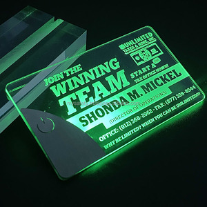 1 carte de visite professionnelle en acrylique lumineux LED de luxe avec logo, impression personnalisée, carte de remerciement en plastique pour les petites entreprises - Product Image 5
