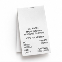 Étiquettes d'entretien personnalisées en polyester imprimées, étiquettes pliées pour vêtements et articles vestimentaires
