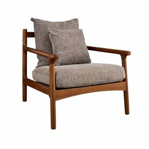 Fauteuil lounge en bois massif fabriqué au Vietnam |   Fauteuil en bois contemporain Harlow avec coussin rembourré – Fabricant OEM / ODM - Product Image 1