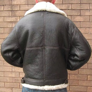 Veste bomber en peau de mouton B3 pour homme |   Veste d'aviateur en cuir de mouton véritable |   Veste d'hiver chaude pour pilote RAF, fabricant, vente en gros - Product Image 3