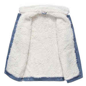 Veste en jean de style vintage OEM pour hommes avec doublure thermique en polaire - Product Image 5