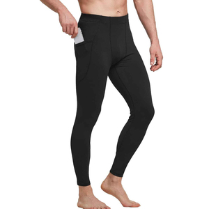 Men's High Quality Solid Trending Breathable Seamless Elastic Waist Yoga Pants Quick Dry Spandex <b>Polyester</b> <b>Leggings</b> - Product Image 3