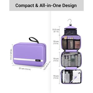 Borsa da Toilette Organizzatore per l'Igiene Personale Maliton per Uomini e Donne, 4 Scomparti, da Appendere, Impermeabile, per Viaggi - Product Image 3