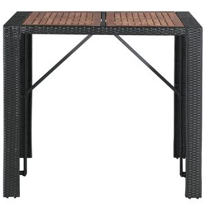 Set da Bar da esterno in legno di Rattan e Acacia da 5 pezzi mobili da giardino neri - Product Image 3