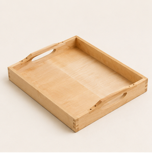 Bandeja de servir artesanal de madera maciza premium con asas recortadas, bandeja rectangular de madera ecológica para decoración de mesa del hogar. - Product Image 3