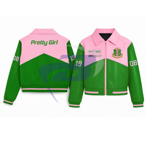 Alpha |   Kapa |   Veste de course Alpha AKA Sorority avec fermeture éclair, coton de haute qualité, motif flamme, veste de pilote personnalisée - Product Image 1