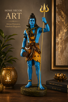 Statue de Shiva debout, design Art Déco, en résine faite à la main, durable pour la maison, le temple et l'installation sur table, Diwali, mariage