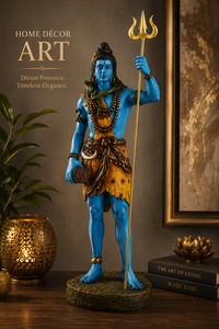 Estatua de Lord Shiva de pie, diseño Art Deco, hecha a mano en resina, para el hogar, templo e instalación en mesa. - Product Image 1
