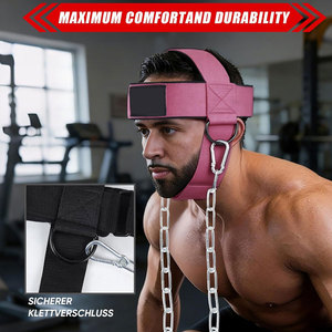 Pink Oxford Fabric Neck Harness with Chain and Carabiners for <b>Boxing</b> Training Adjustable Protective Gear Unisex Adult Use - Product Image 5