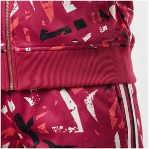 Women's <b>Pink</b> Geometric Print <b>Tracksuit</b> Full Zip Jacket & Jogger Pants Set Sporty Autumn Wear Breathable Polyester Cotton - Product Image 5