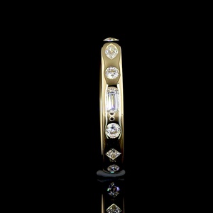 IGI Certified 0.75 Carat Fancy Shape Diamond Band Flush Bezel Set Marquise Round Princess Cut Gold Wedding Ring Factory Price - Product Image 4