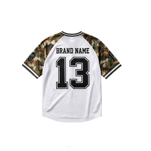 Camiseta de Fútbol Americano de Alta Gama, Personalizada con Estampado de Camuflaje Forestal, Manga Raglán, Estilo Vintage, Talla Grande - Product Image 5