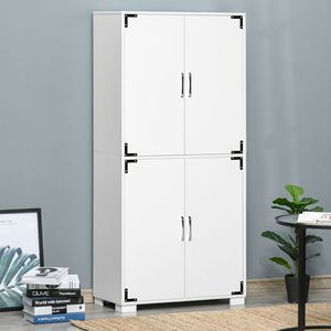 Armadio Industriale Bianco a 4 Ante con Ripiani per Dispensa e Soggiorno - Product Image 2