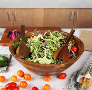 ชามสลัดทำจากไม้ราคาถูกต่อรองได้ - Product Image 3