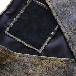 Veste en cuir véritable pour homme, style streetwear sans manches, pour l'hiver, vente en gros, vente en ligne. - Product Image 6