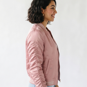 Casual <b>Lightweight</b> Bomber <b>Jacket</b> Women Windproof Fashion Streetwear Satin Bomber <b>Jackets</b> <b>Ladies</b> - Product Image 3