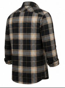 Chemise en flanelle à carreaux à manches longues pour homme, 100% coton, boutonnée, décontractée, vêtements de travail, tissu respirant et doux, pour l'automne - Product Image 6
