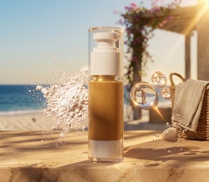 Crème solaire minérale SPF30 avec oxyde de zinc et acide hyaluronique, crème solaire pour le visage 30g, flacon sous vide, MOQ 700 - Product Image 1