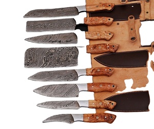 Custom 8PCS Hand Forged Damascus Kitchen <b>Knife</b> Set Chef Nakiri Cleaver Santoku <b>Bread</b> Utility Paring <b>Knives</b> Olive Wood Handle OEM - Product Image 1