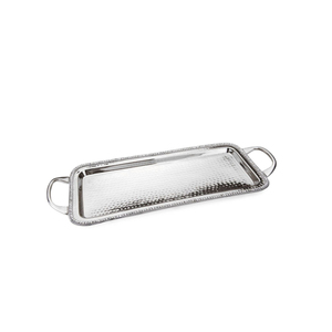 Plateau rectangulaire en acier de haute qualité, plateau de service en acier inoxydable de qualité alimentaire avec design martelé pour hôtel, restaurant, restauration - Product Image 2