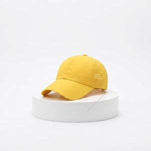 Wholesale <b>Plain</b> 6 Panel Waterproof Mesh <b>Baseball</b> <b>Cap</b> Golf Hat Custom Embroidery Label Logo Laser Cut Hole 100% Polyester - Product Image 6