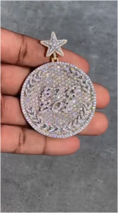 Collier Pendentif Lettre Hip Hop pour Homme en Moissanite Sertie, Personnalisé, en Argent 925 Plaqué Or, Certifié GRA, Chaîne Bling, Bijou Rap, Cadeau - Product Image 1