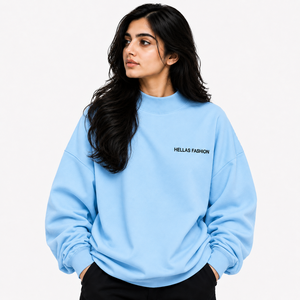 Sweat-shirt coupe-vent en molleton de coton à col montant, léger, tendance, décontracté, broderie personnalisée, prix abordable, fournisseur OEM ODM - Product Image 1