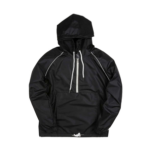 Chaqueta cortavientos Anorak cortavientos de nailon para hombre, venta al por mayor con logotipo personalizado OEM, estilo informal, cuello levantado y cremallera - Product Image 1