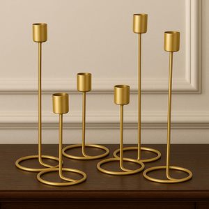 Durable Golden Candle Holder Metal <b>T</b> <b>Light</b> Stand Elegant Table Decor for Living Room & Office At Wholesale Export Worldwide - Product Image 4