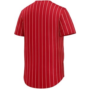 Maillot de baseball rayé rouge pour homme, prêt pour l'entraînement, avec tissu durable et mouvements fluides - Product Image 2