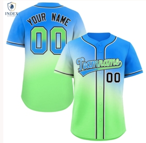 Index Apparel Custom <b>Baseball</b> Jersey Unisex Adult Short Sleeve Sublimated Gradient Color Moisture Wicking Team Name Number - Product Image 4
