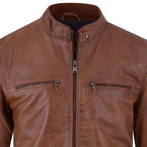 Blousons en cuir pour hommes, coupe ajustée, de luxe, personnalisés, très populaires, de haute qualité, avec fermeture éclair personnalisée, vente chaude - Product Image 2