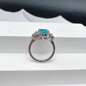 Anillo de Diamantes Solitario de Corte Ovalado en Aguamarina Azul Elegante, Plata de Ley, Anillo de Bodas, Joyería para Eventos Especiales, Regalo para Ella - Product Image 4
