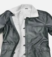 Manteau long en cuir véritable noir pour homme, style moderne, personnalisable, respirant, écologique, de haute qualité