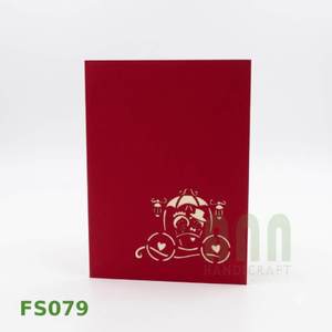 ANN HANDICRAFT Handmade Custom 3D Pop Wedding Valentine's Day Friendship Thank You Greeting Cards Die Cutting Printing Carriage - Product Image 5