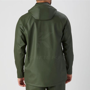 Veste coupe-vent décontractée à capuche pour homme, fermeture éclair, tissu polaire doux, service OEM, respirante et écologique pour la mode quotidienne - Product Image 4