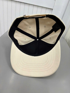 Casquette de baseball personnalisée 6 panneaux en coton beige, broderie 3D ballon de football de haute qualité, chapeau de sport vintage, casquette non structurée à fermeture snapback - Product Image 4