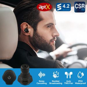 Auricolari True Wireless CSR V4.2, Impermeabili IP44, Cuffie TWS Apt X con Cancellazione del Rumore e Microfono per Uso Professionale, Cuffie Stereo - Product Image 4