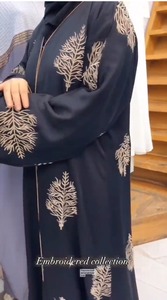 Elegante Abaya Larga Bordada a Mano para Mujer, Manga Larga, Transpirable, para Usar en el Eid - Product Image 3