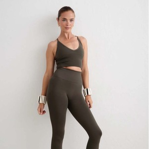 Ensemble de yoga sans couture pour femmes, taille haute, longueur intégrale, noir, haut court et leggings, deux pièces, vêtements de sport pour la remise en forme et l'entraînement - Product Image 5