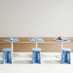Mesa de Comedor de Plástico Reciclado 4GoodThings, Diseño Moderno, Impermeable, Duradera, Ecológica, Apilable, con Marco Metálico, Fácil de Montar - Product Image 5