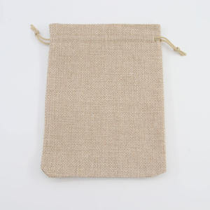 Natural Fiber Jute Small Jewelry Storage <b>Pouch</b> with Soft Inner Lining and <b>Drawstring</b> - Product Image 3