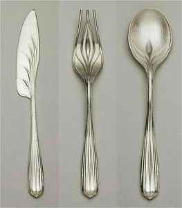 Ensemble de couverts 5 pièces en bambou poli miroir doré de qualité supérieure, couteau, fourchette, cuillère - Product Image 4