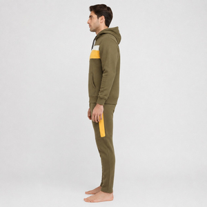 Conjunto Deportivo de Algodón para Hombre, Corte Ajustado, con Logotipo Personalizado, Chaqueta y Pantalón de Felpa, Diseño Liso, para Invierno, Venta al Por Mayor - Product Image 4