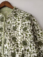 Veste bomber réversible pour femmes, imprimé floral, 100% coton